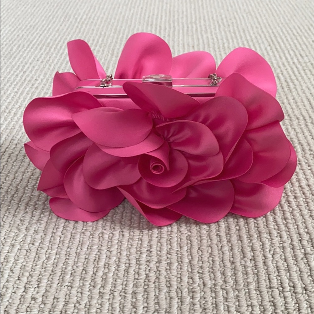 Sondra Roberts Rose Satin Box Clutch